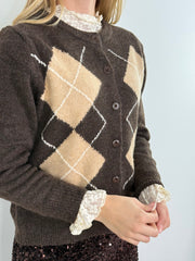 Cardigan CG25-00165 Brown Checkered