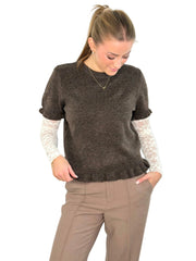 Kurzarmpullover PL26-00270 Chocolade