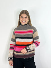 Pullover PL25-00181 Taupe Stripes