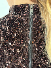 Top TP25-00039 Brown Sequins