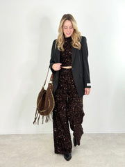 Hose HS25-00234 Brown Sequins