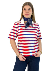 Shirt ST26-00192 Light oatmilk- mars red- dynamo blue