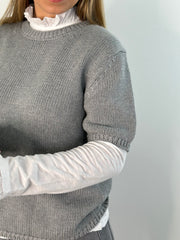 Kurzarmpullover PL25-00169 Grey Melange