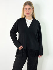Pullover Fringe PL26-00356 Black