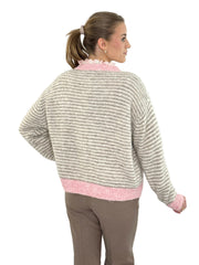 Cardigan CG26-00214 Stripes Rose