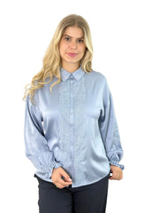 Seidenbluse BL26-00646 light blue
