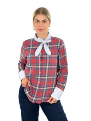Bluse BL26-00606 Red Blue Check