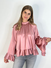 Seidenbluse BL25-00331 Rose