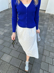 Cardigan CG25-00097 Blue ribbed