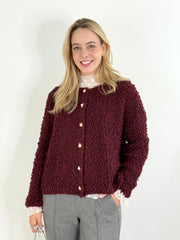 Cardigan JK25-00157 Red Bouclé