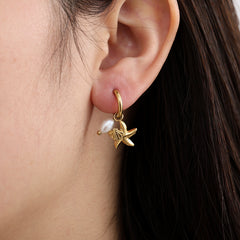 Ohrring sea star gold