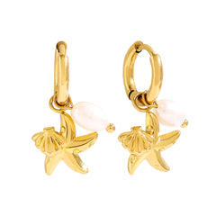 Ohrring sea star gold
