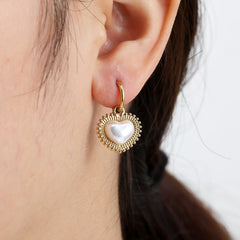 Ohrring Gold Heart Pearl