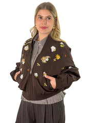 Jacke JK26-00320 Brown Flowersequins