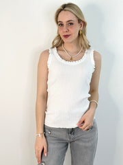 Top TP25-00063 White Ruffles