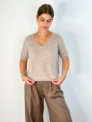 Kurzarmpullover PL25-00168 Chestnut