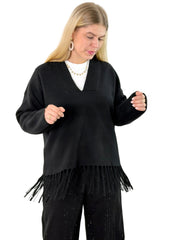 Pullover Fringe PL26-00356 Black