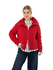 Cardigan CG26-00272 Zopfmuster Red