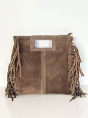 Tasche brown with fringes