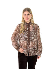 Bluse BL26-00672 Print Brown