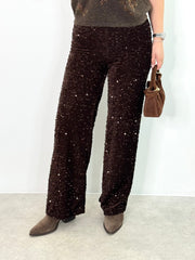 Hose HS25-00257 Brown Sequins