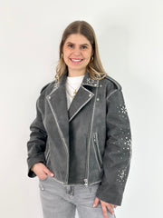 Lederjacke JK25-00102 Grey