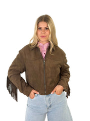Jacke JK26-00248 Brown Fringes