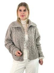 Cardigan CG26- 00272 Zopfmuster Beige