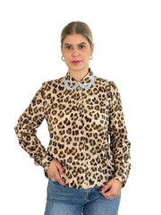 Bluse BL26-00664 Leoprint Blue