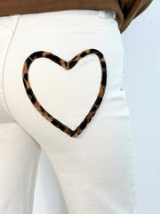 Jeans JS26-00105 Beige Leo Heart