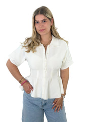 Shirt ST26-00259 White Peplum