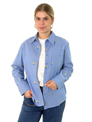 Bluse BL26-00669 Light Blue