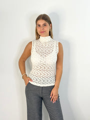 Top TP25-00086 Ecru Lace