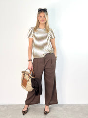 Shirt ST25-00156 Brown Stripes