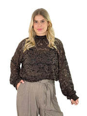 Bluse BL26-00682 Chocolade