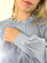Seidenbluse BL26-00647 light blue