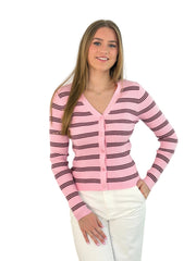 Cardigan CG26-00204 Rose Stripes