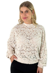 Bluse BL26-00682 Ecru Lace