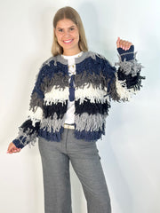 Cardigan CG25-00116 navy stripes