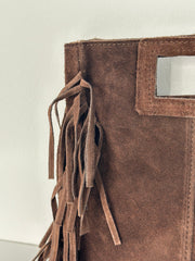 Tasche dark brown with fringes