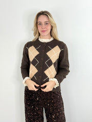 Cardigan CG25-00165 Brown Checkered