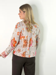 Bluse BL26-00680 Taupe Flower