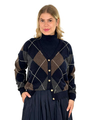 Cardigan CG26-00280 Blue Midnight Argyle