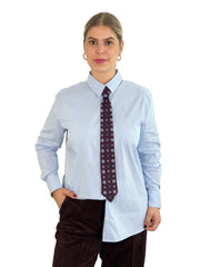 Bluse BL26-00667 Blue Tie