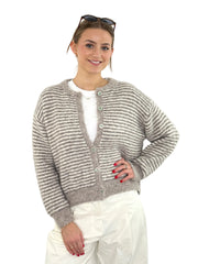 Cardigan CG26-00214 Stripes Taupe