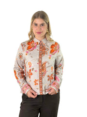 Bluse BL26-00680 Taupe Flower