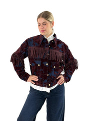 Jacke JK26-00316 Bordeaux Fringes