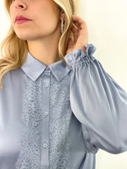 Seidenbluse BL26-00646 light blue