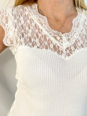 Shirt ST25-00134 White Lace