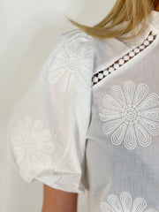 Bluse BL25-00297 White Flowers